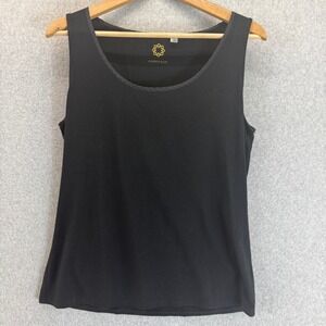 Amber Sun Tank Top Sleeveless Casual Everyday Top Black Comfy Basic‎ Size Large